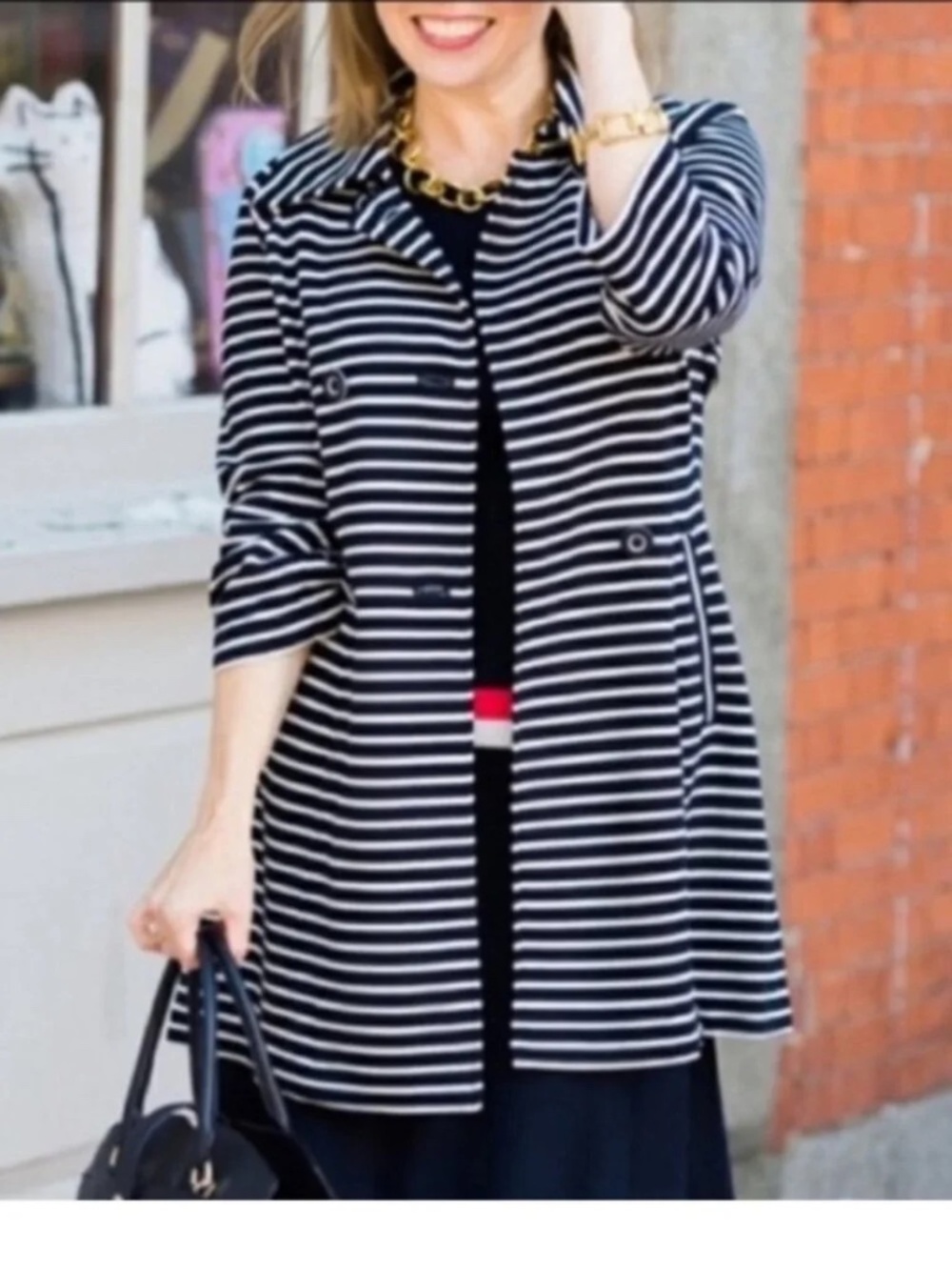 Cabi Navy Maritime Trench Coat Style 5151